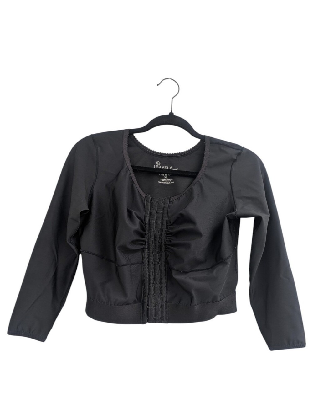 Isavela Black Medium Sleeve Compression Vest Top